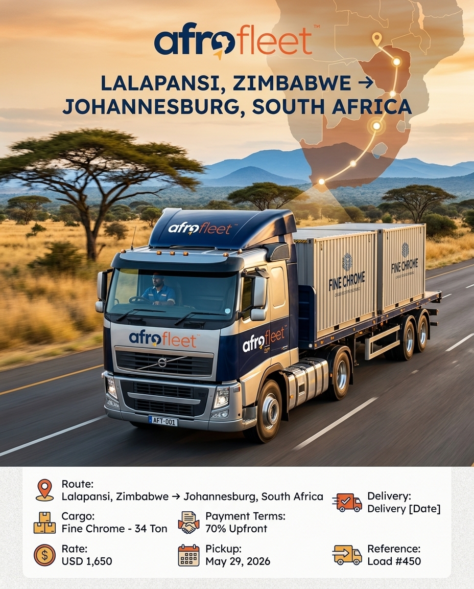 Poster for Fine Chrome from Lalapansi, Zimbabwe to Johannesburg, South Africa