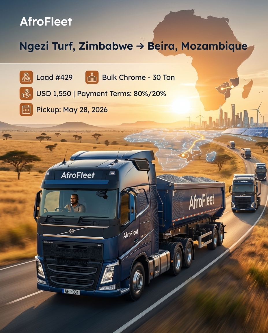 Poster for Bulk Chrome from Ngezi Turf, Zimbabwe to Beira, Mozambique