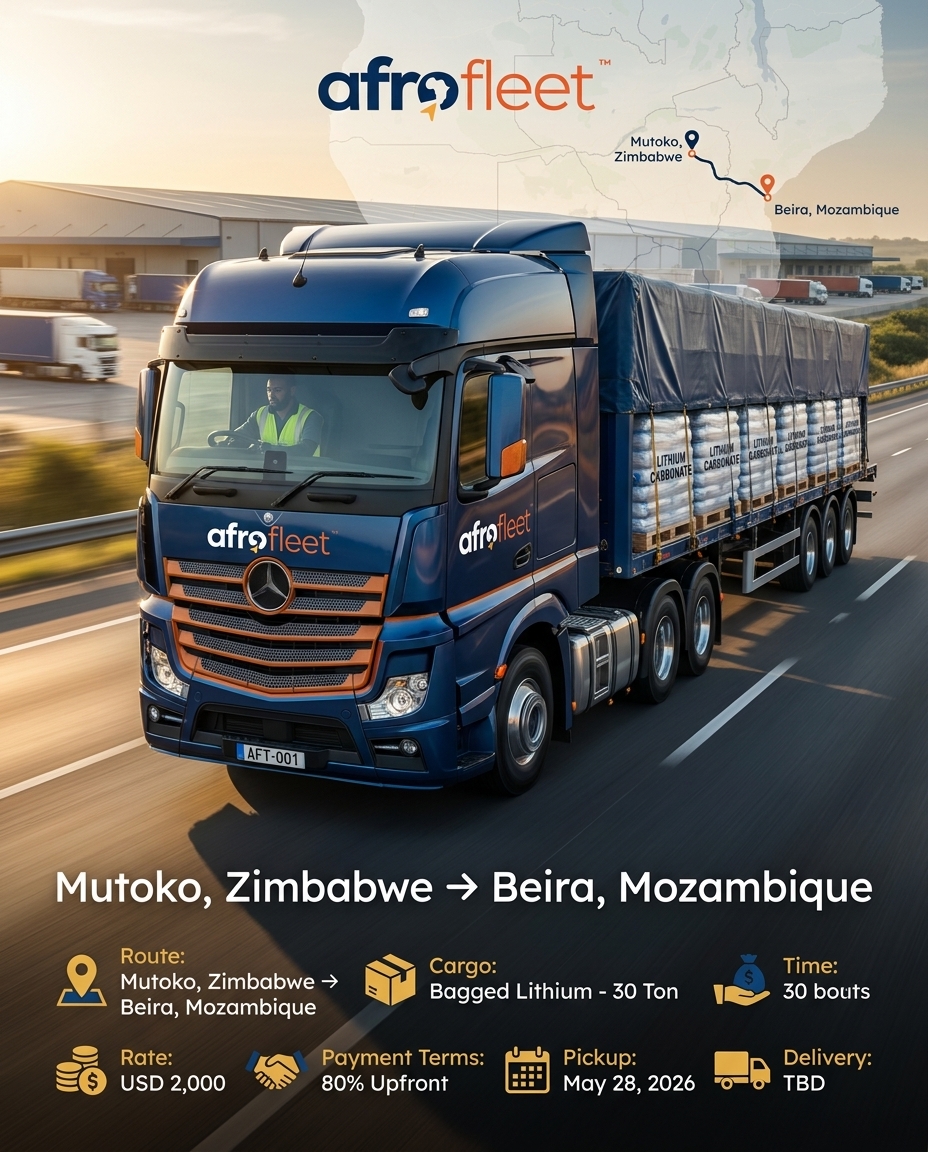 Poster for Bagged Lithium from Mutoko, Zimbabwe to Beira, Mozambique