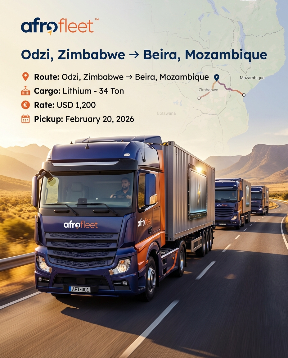 Poster for Lithium from Odzi, Zimbabwe to Beira, Mozambique