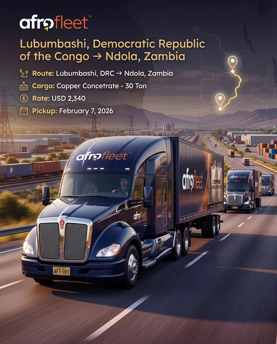 Poster for Copper Concetrate from Lubumbashi, Democratic Republic of the Congo to Ndola, Zambia