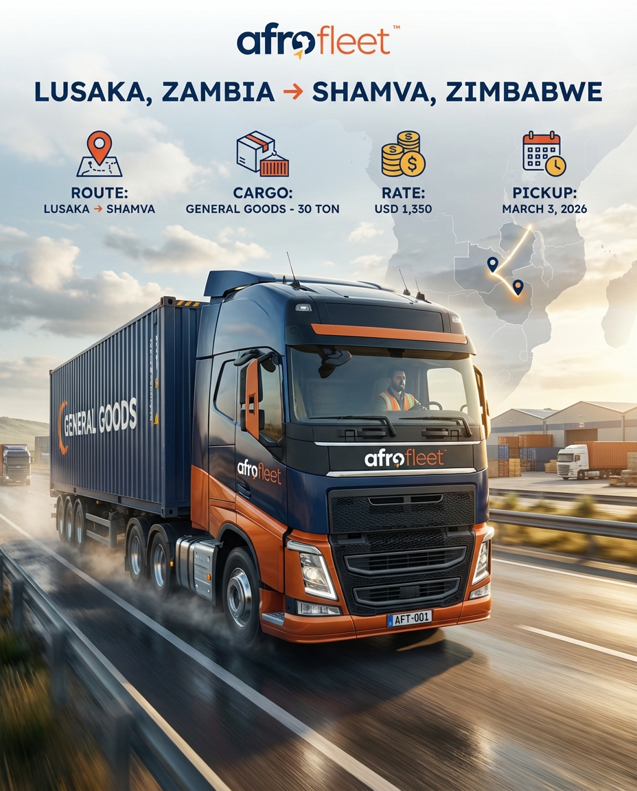 Poster for General Goods from Lusaka, Zambia to Shamva, Zimbabwe