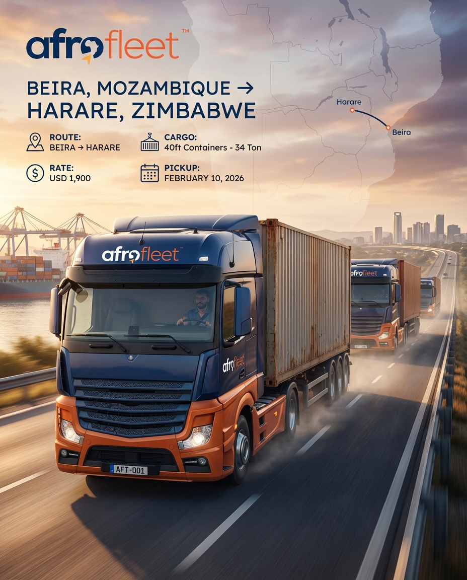 Poster for 40ft Containers  from Beira, Mozambique to Harare, Zimbabwe