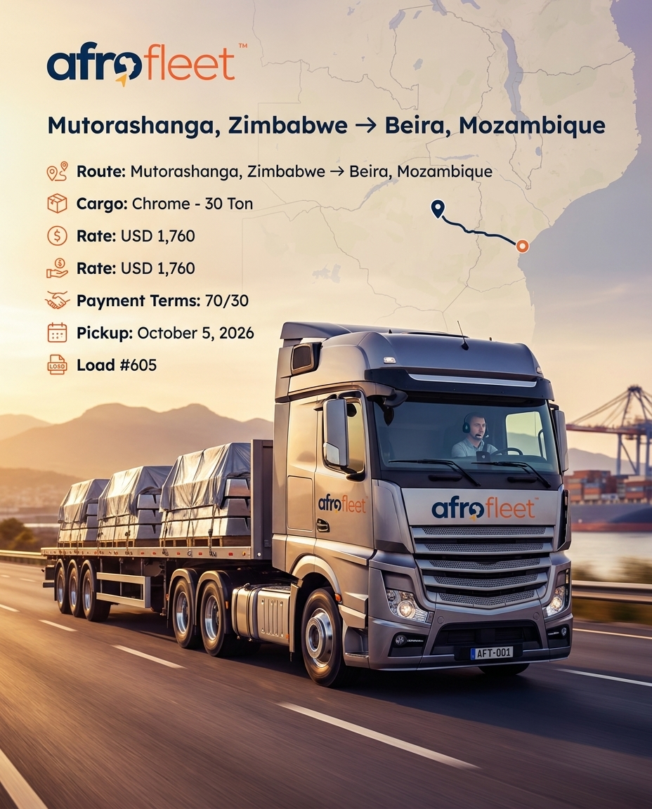 Poster for Chrome from Mutorashanga, Zimbabwe to Beira, Mozambique