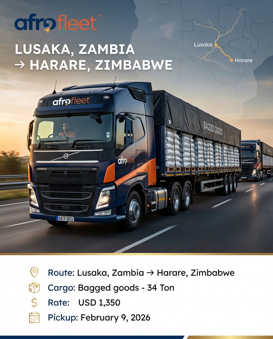 Poster for Bagged goods from Lusaka, Zambia to Harare, Zimbabwe