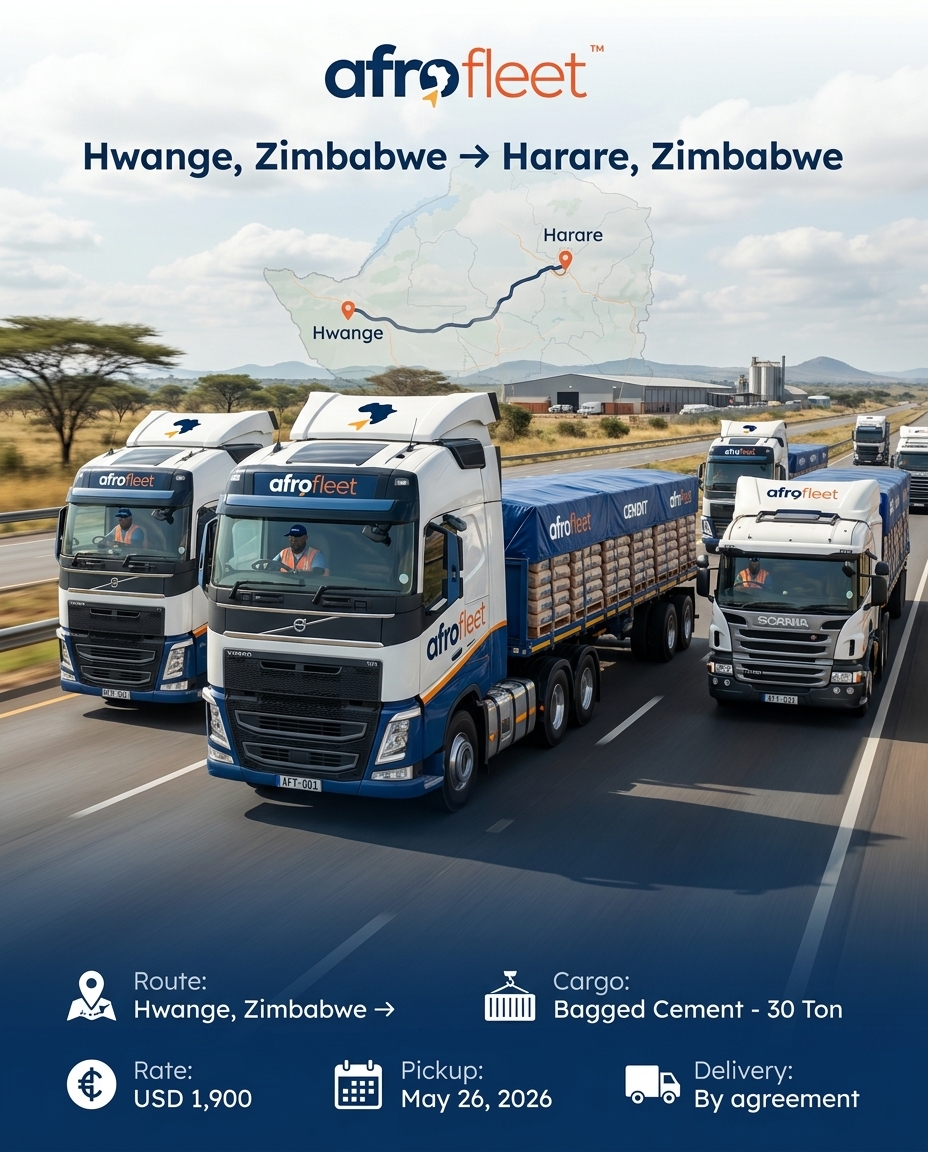 Poster for Bagged Cement from Hwange, Zimbabwe to Harare, Zimbabwe