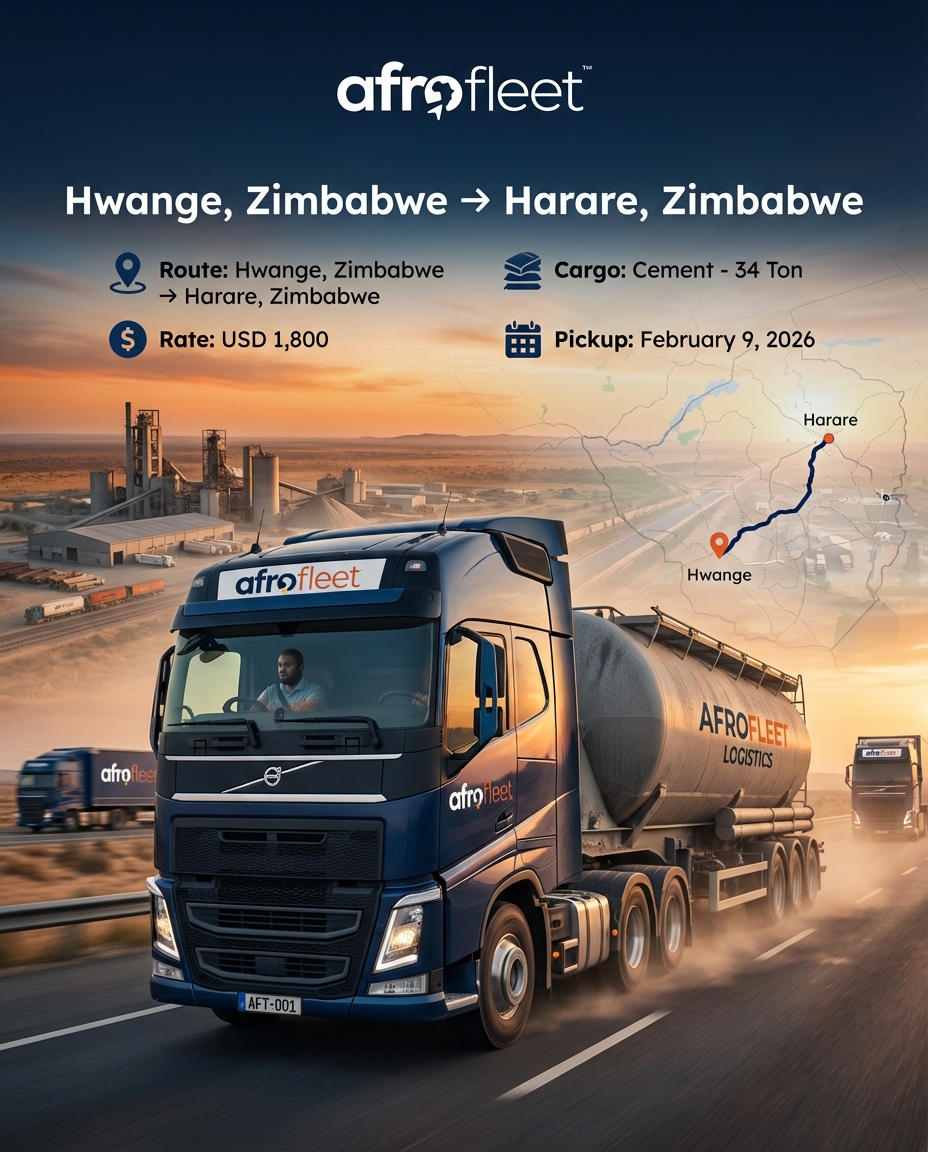 Poster for Cement from Hwange, Zimbabwe to Harare, Zimbabwe