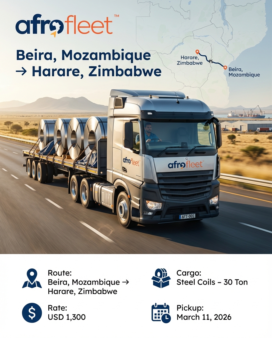 Poster for Steel Coils from Beira, Mozambique to Harare, Zimbabwe