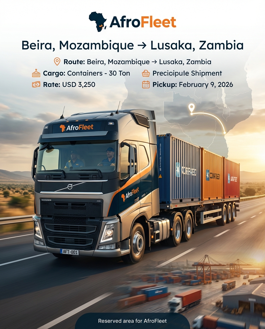 Poster for Containers from Beira, Mozambique to Lusaka, Zambia