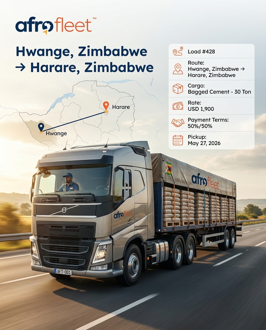 Poster for Bagged Cement from Hwange, Zimbabwe to Harare, Zimbabwe